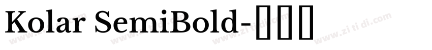 Kolar SemiBold字体转换